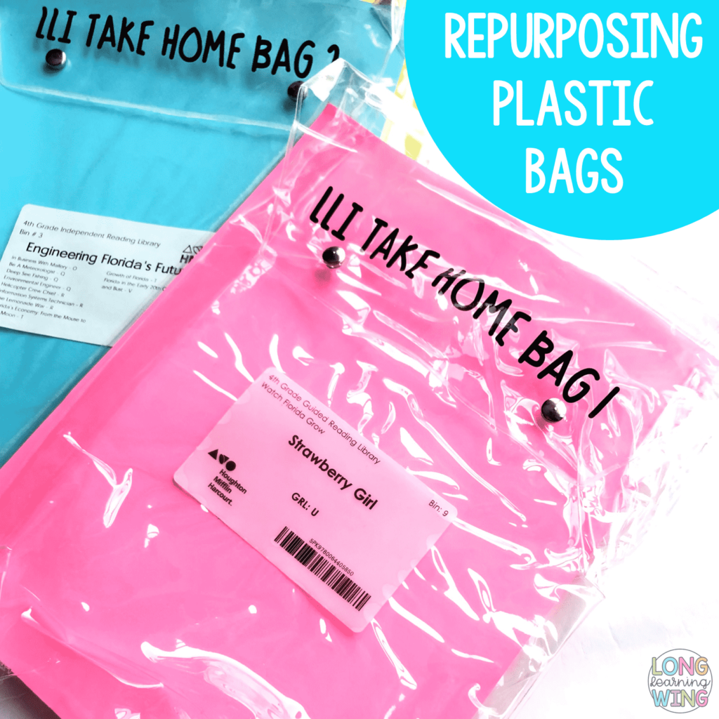 repurposing plastic bags to use in the classroom