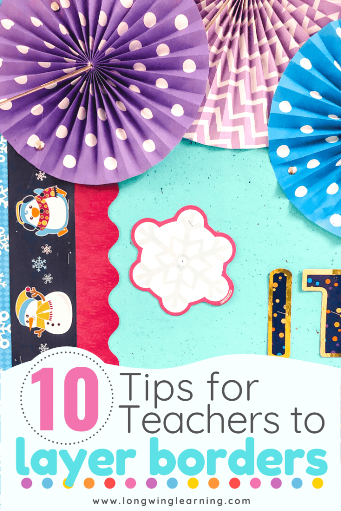 paper fan and layering borders for bulletin boards