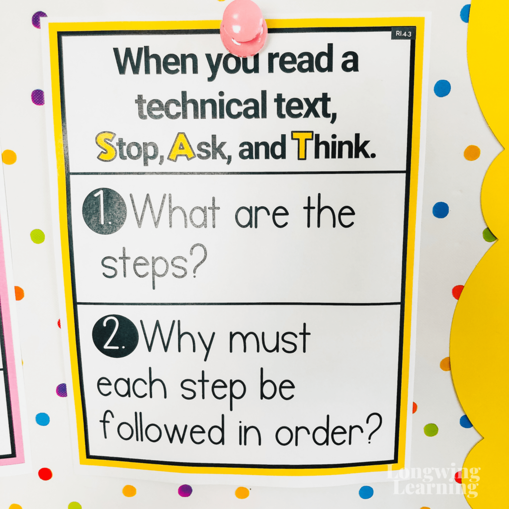 Teaching RI.4.3 Technical Texts Prompting Questions