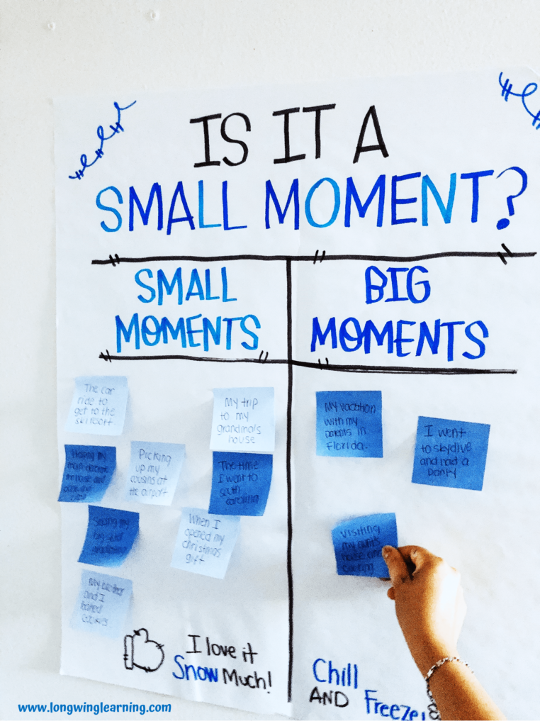 teaching small moments for personal narrative 