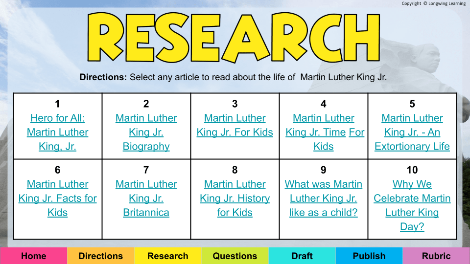 Martin Luther King Jr. writing activity