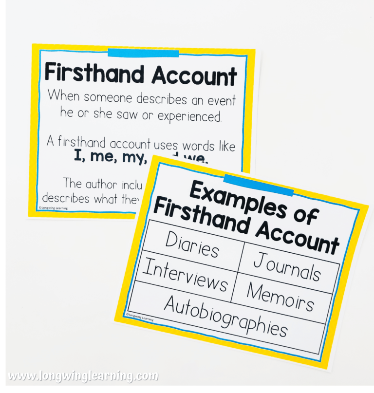 Firsthand And Secondhand Accounts Worksheet