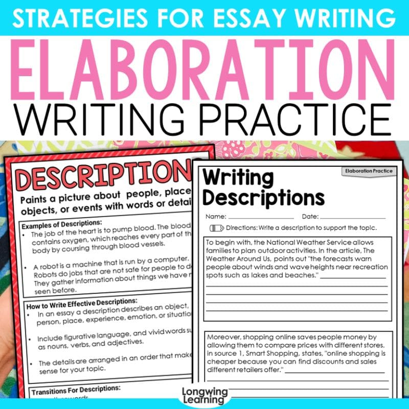 Elaboration Strategies Writing Practice