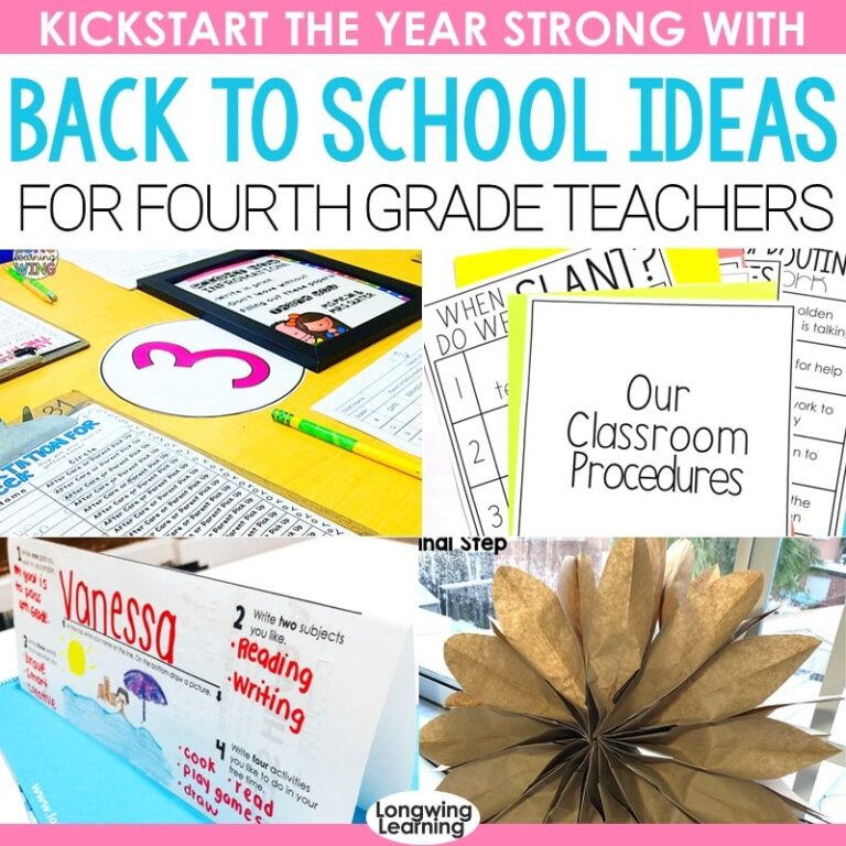 back to school ideas for 4th grade teachers