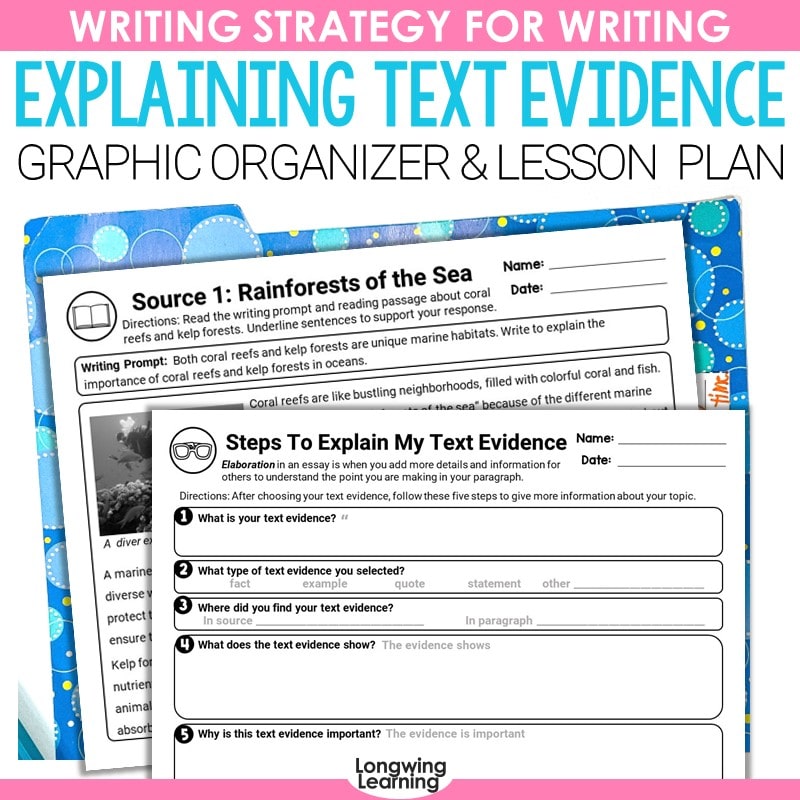 explain text evidence with elaboration writing strategy