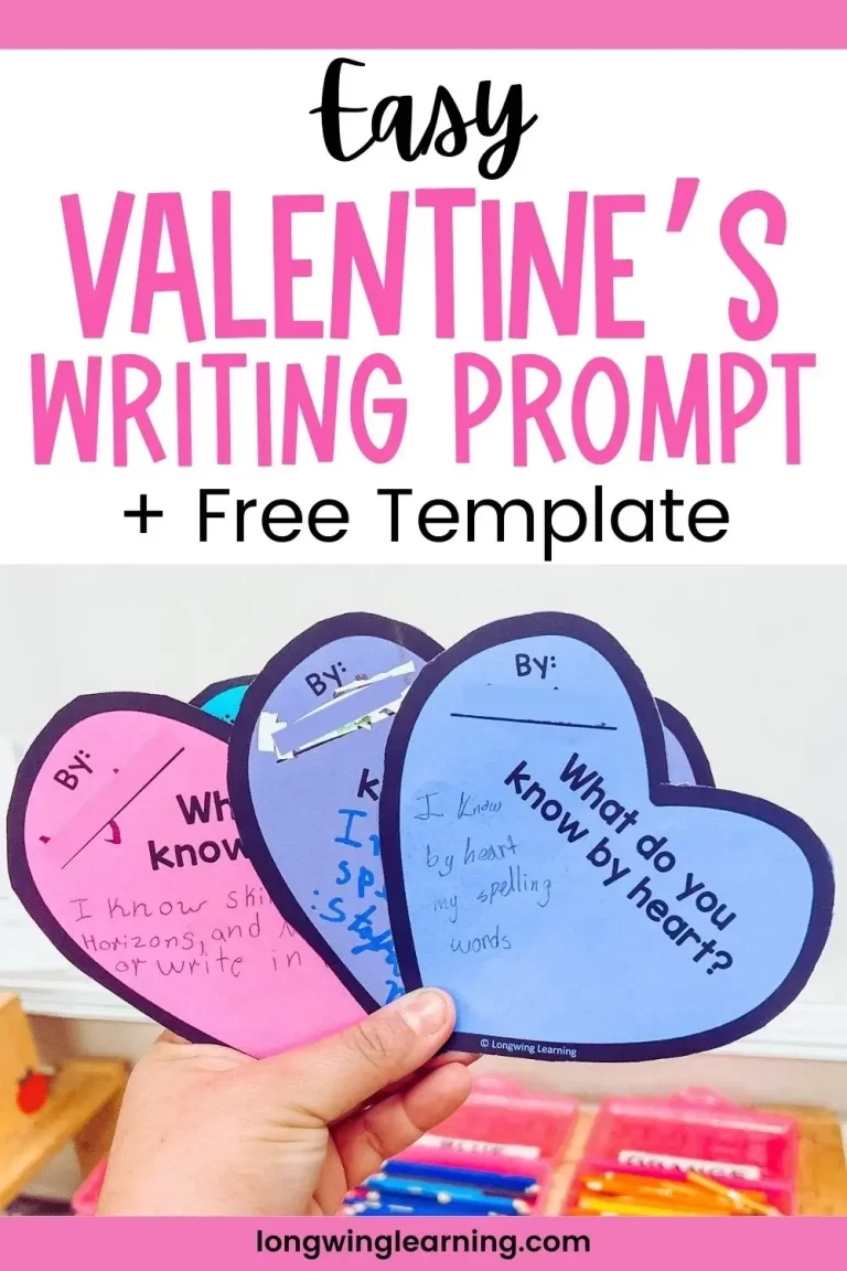 easy valentine's writing prompt for kids