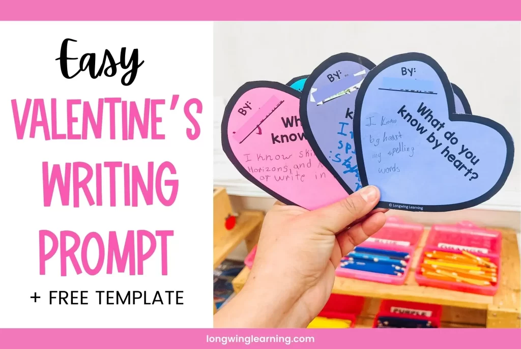 easy valentine's day writing prompt free template 