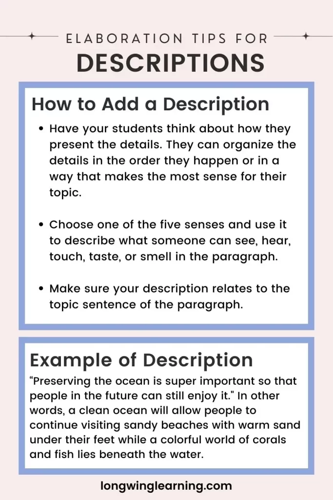 teaching elaboration strategies for descriptions