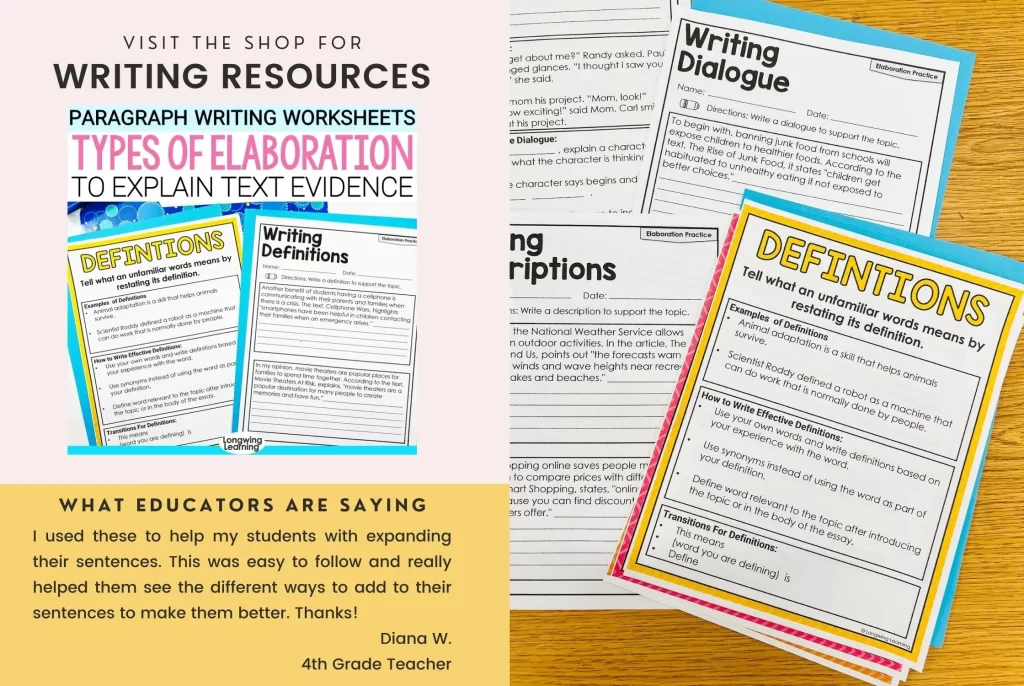 shop Teaching Elaboration with Writing Examples