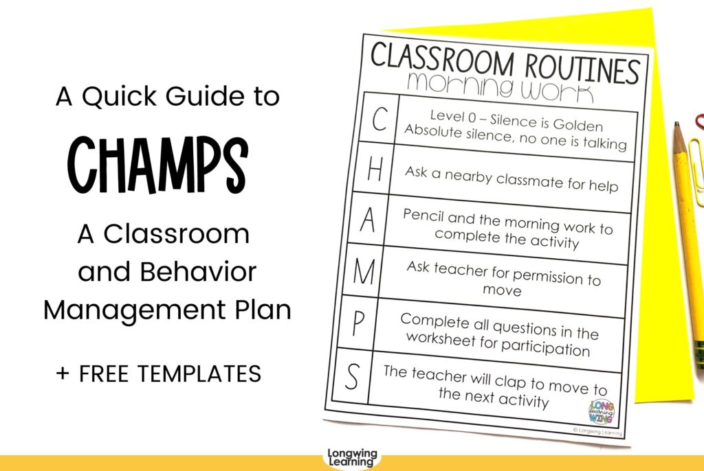 Implementing CHAMPS strategies in the classroom