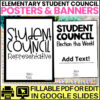 Elementary Student Council Leadership Posters & Banners Editable Bulletin Board