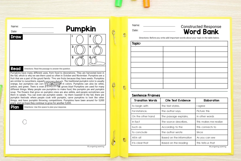 fall writing practice worksheets