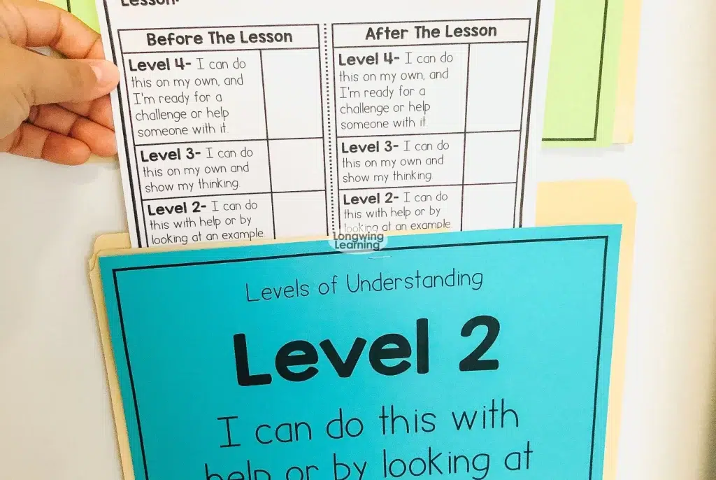 exit ticket How Students Use the Levels of Understanding Posters