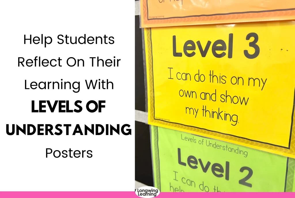 student self assessment with levels of understanding posters