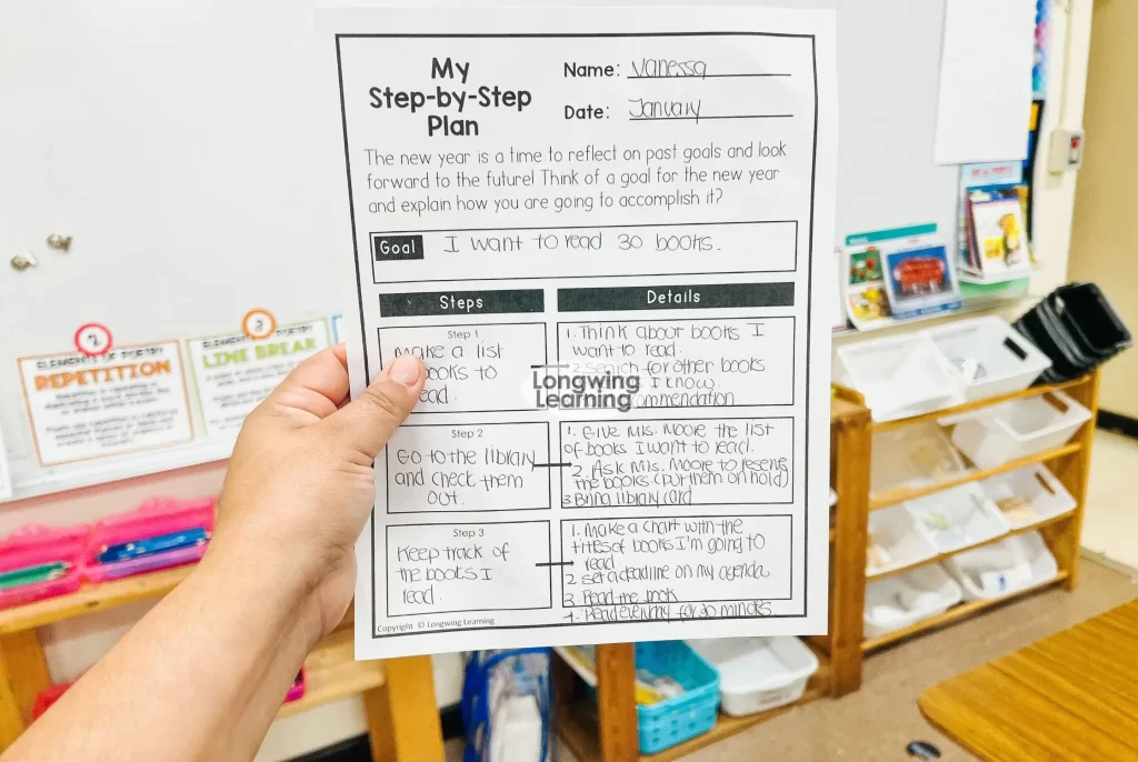 goal settings writing graphic organizers