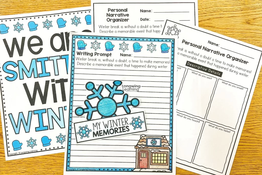 winter writing activity for elementary kids