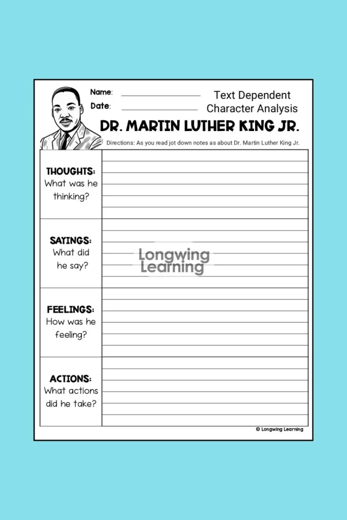 mlk free writing activity