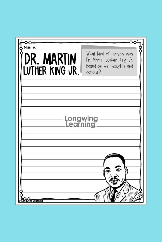 mlk writing prompt for kids