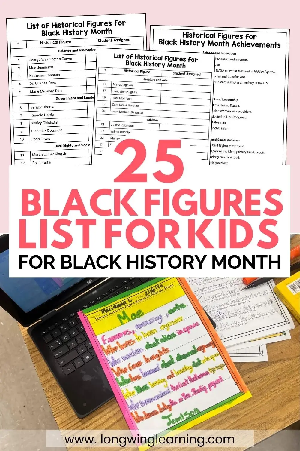 Black History figures list for kids