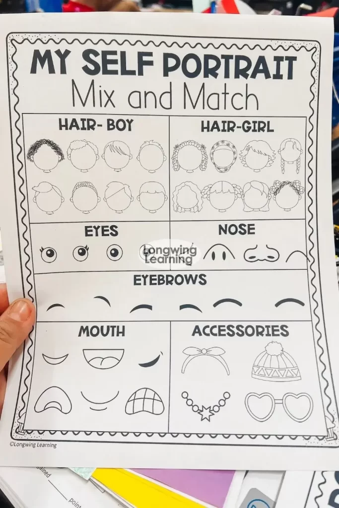 bio poem template selfie drawing