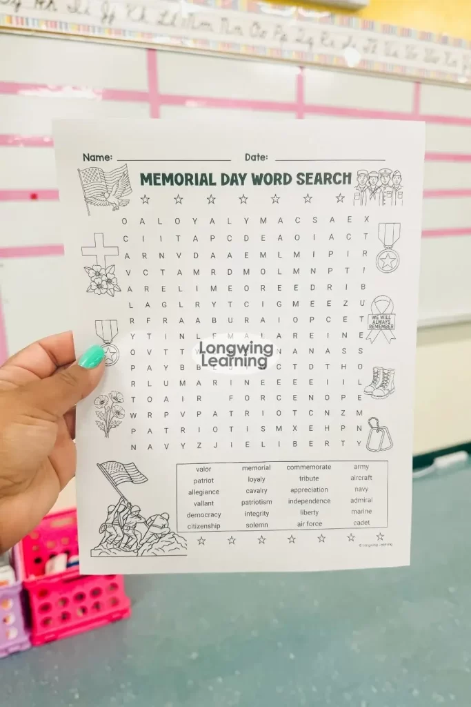 Memorial Day Word Search