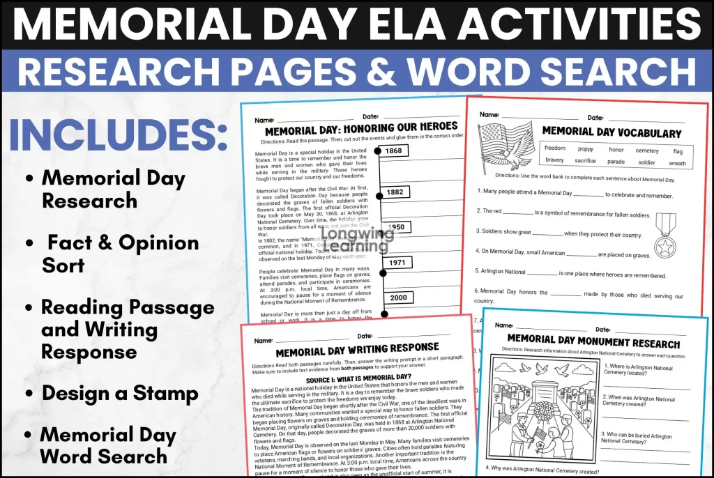 memorial day 4th grade pdf