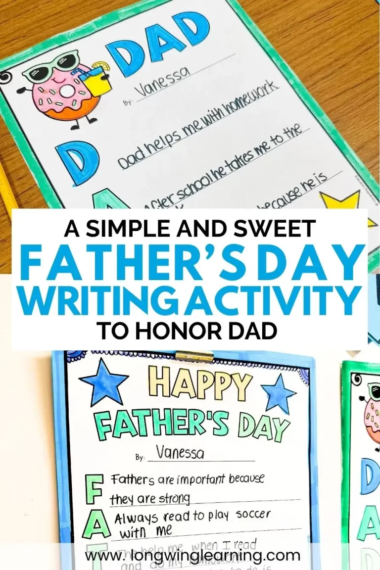 Father’s Day Writing Activity to Honor Dad for the Classroom