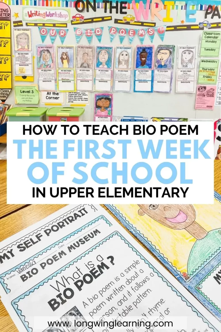 Bio Poems the First Week of School