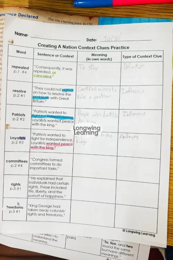 Explicitly Teaching Context Clues florida wonders