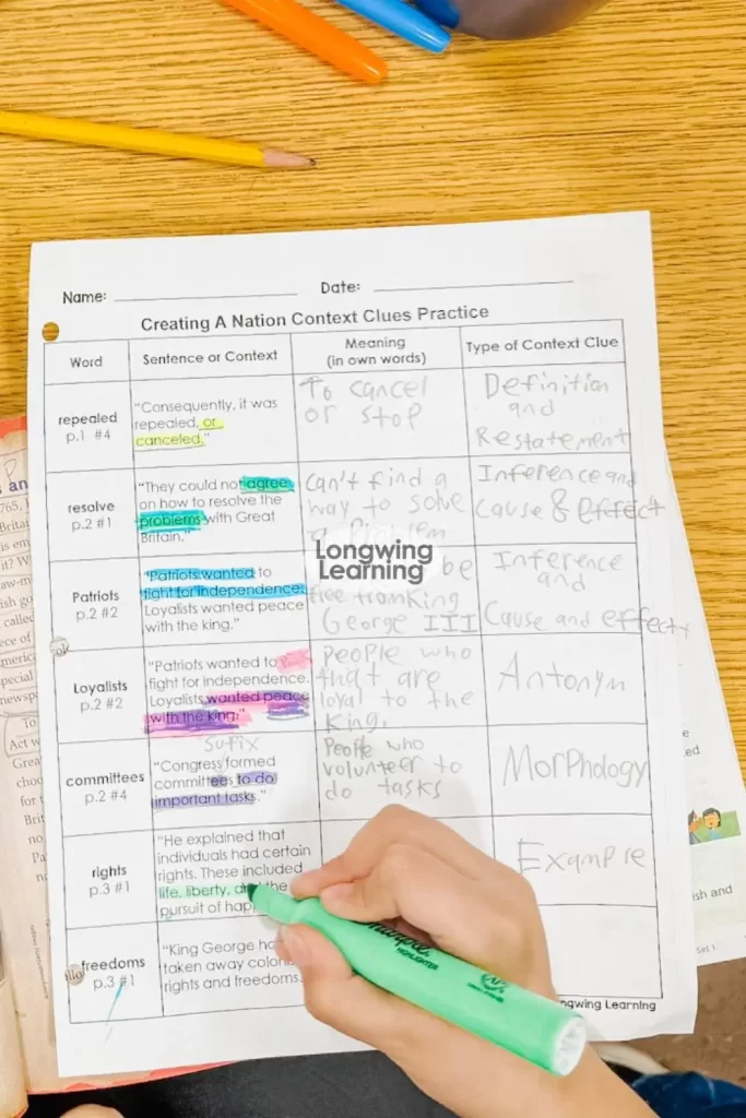 Explicitly Teaching Context Clues vocabulary instruction
