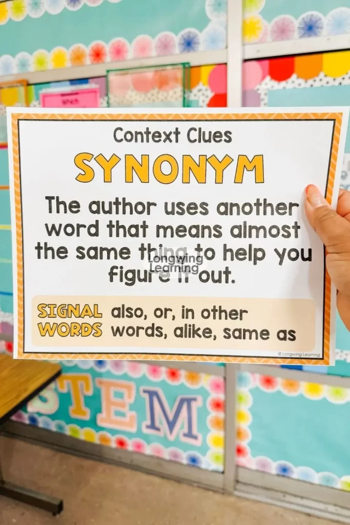 Synonym is a a type of context clues