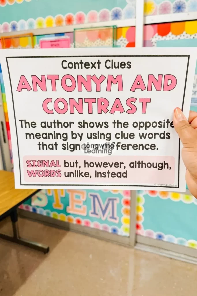 antonym is a a type of context clues