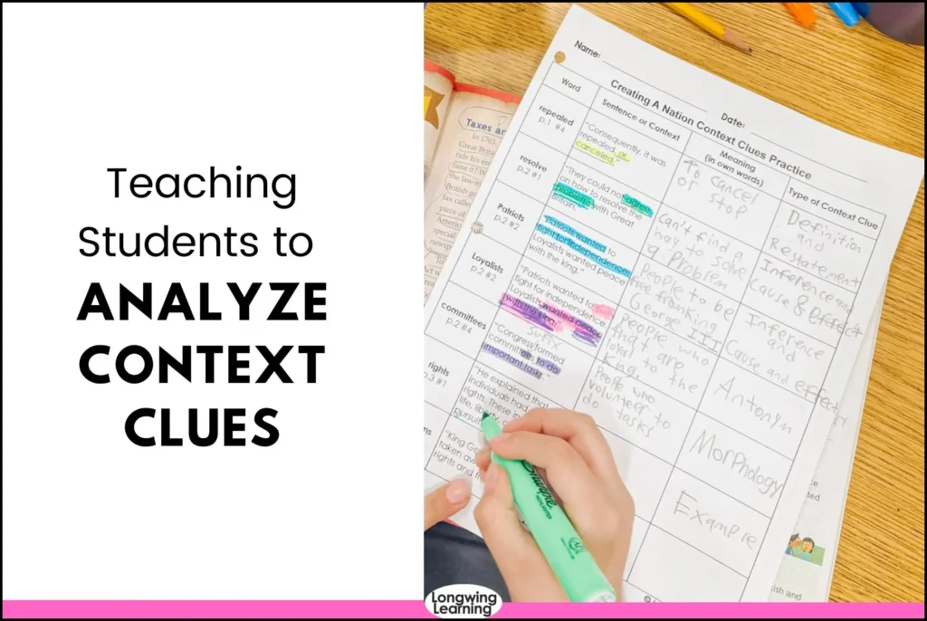 Analyze Context Clues text evidence