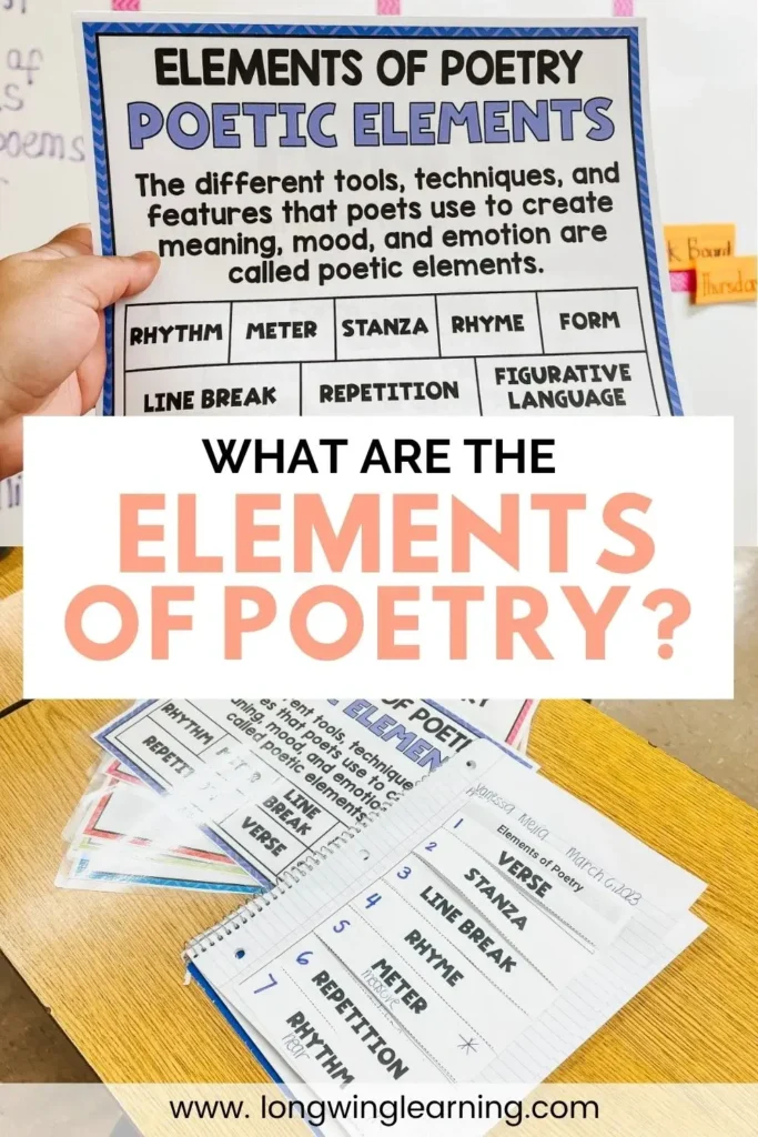 elements of poetry made simple for upper elementary students with classroom activity and notes