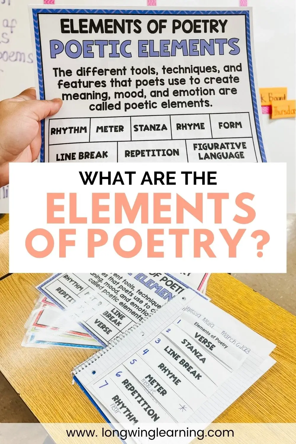 elements of poetry made simple for upper elementary students with classroom activity and notes