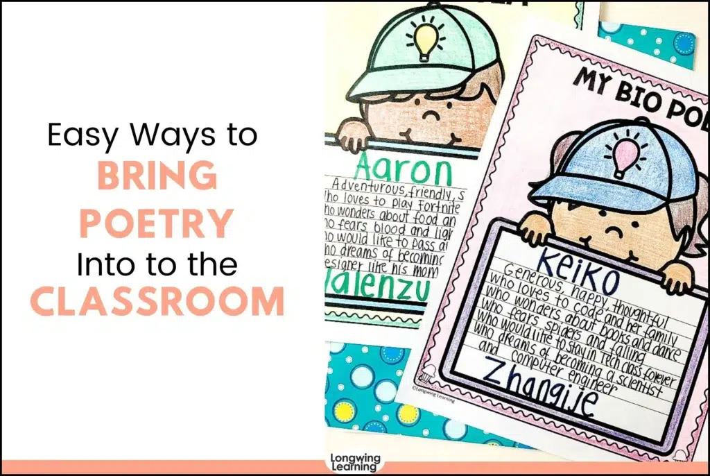 Easy poetry activities for 4th grade classroom cover image