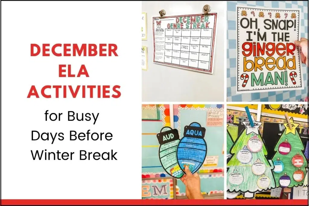 December ELA activities for busy days