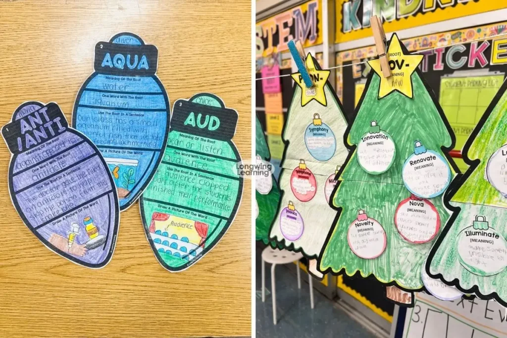 Christmas morphology classroom display