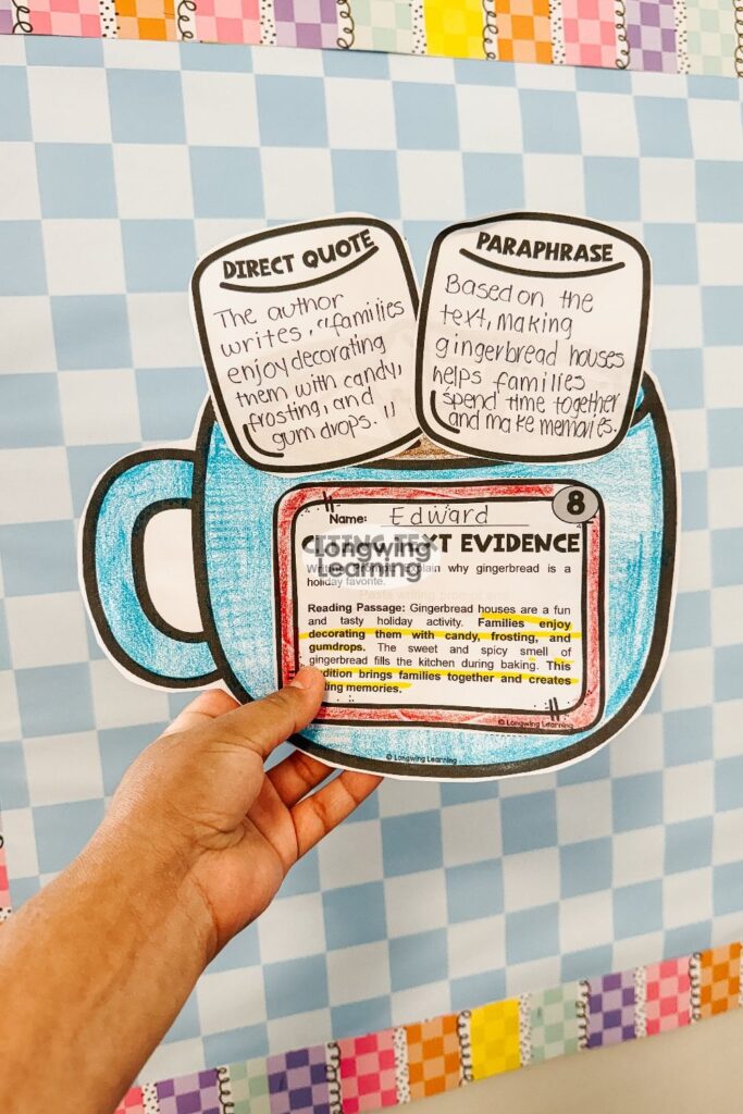 Hot cocoa mug craft with a quote and paraphrase on marshmallows