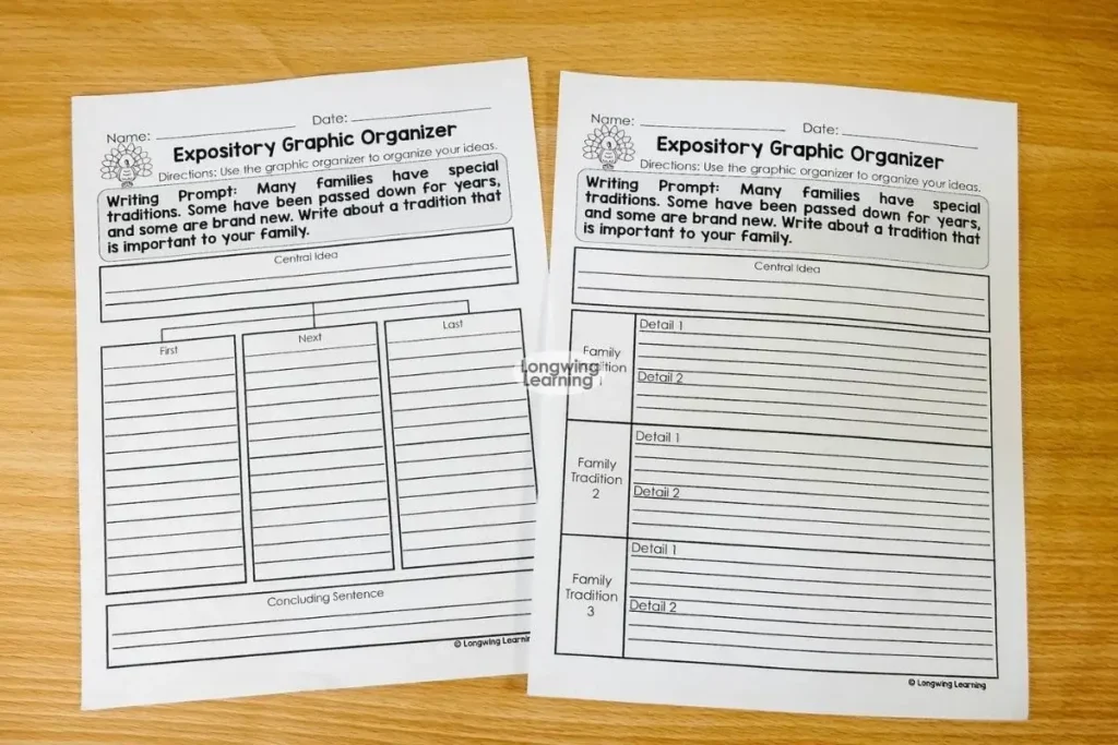 alternative expository graphic organizer for writing