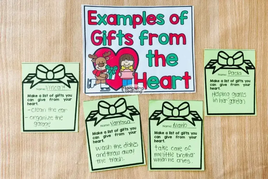 examples-of-gifts-from-the-heart-anchor-chart-header-with-gift-shaped-student-note-pages