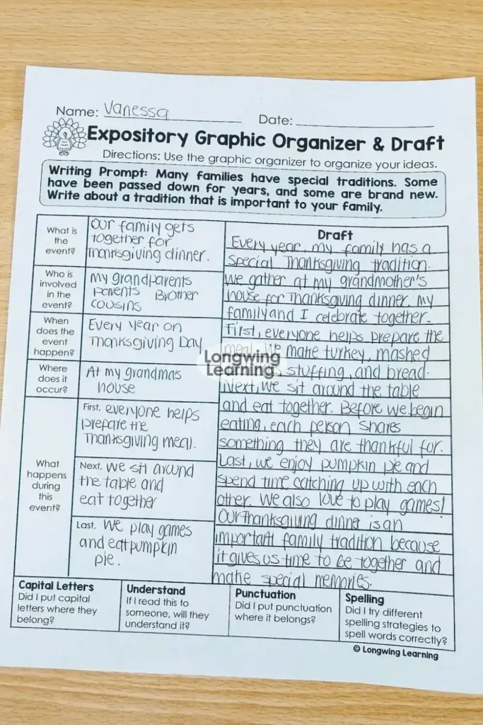 expository graphic organizer for upper elementary