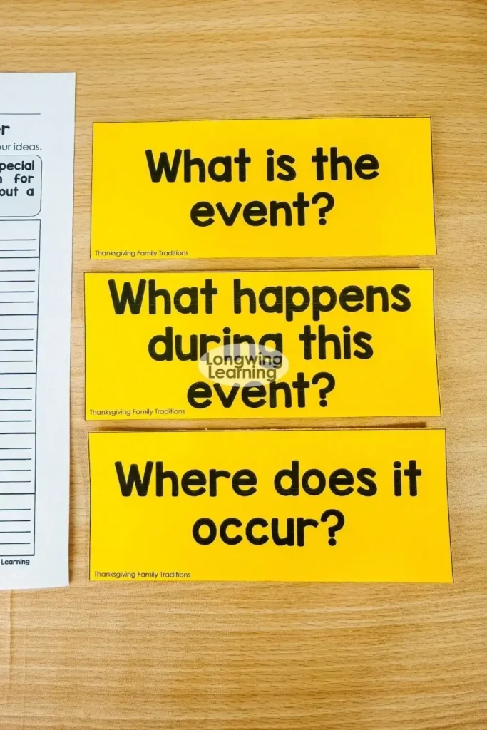 questions for thanksgiving writing activity