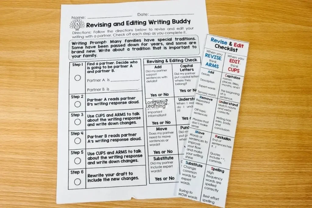 revising and editing fall activities for upper elementary